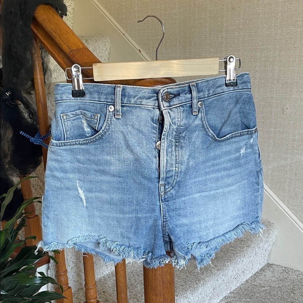 Everlane Light Wash The Cheeky Jean Short Raw Hem
